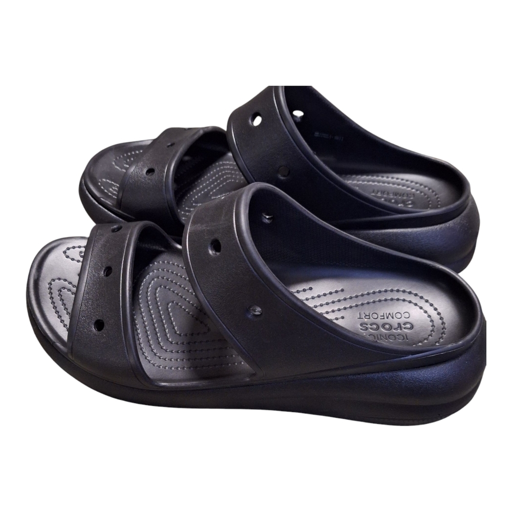 NWT Crocs Classic Crush Platform Sandals Black Unisex Men 10 Women 12 - Picture 5 of 6